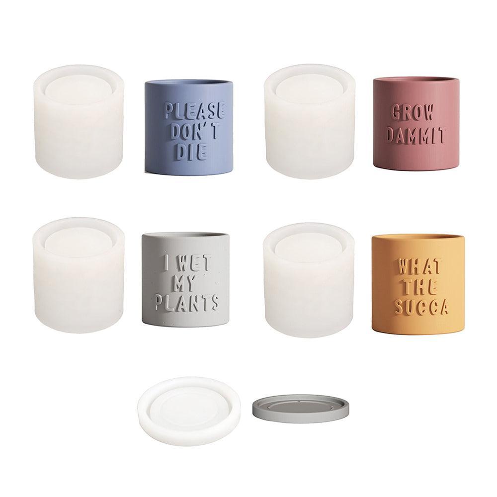 Форма из силикона для бетонного горшка "Love Grows Here"