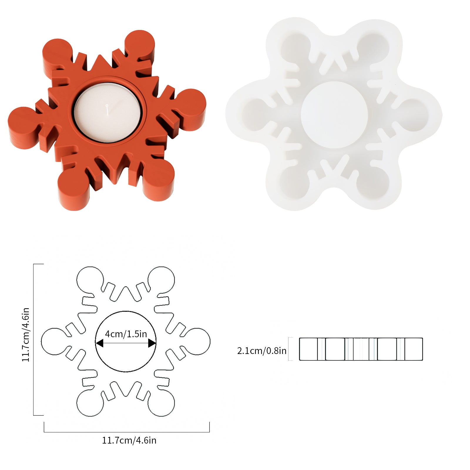 Christmas Snowflake Tealight Candle Holder Silicone Mold