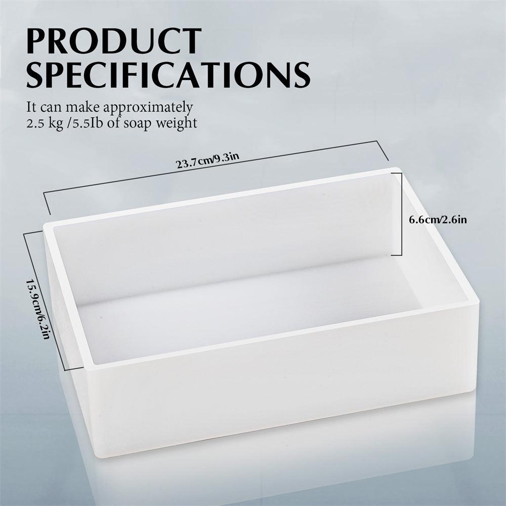 9 Bar Slab Loaf Slicone Soap Mold with Wooden Box - Boowan Nicole