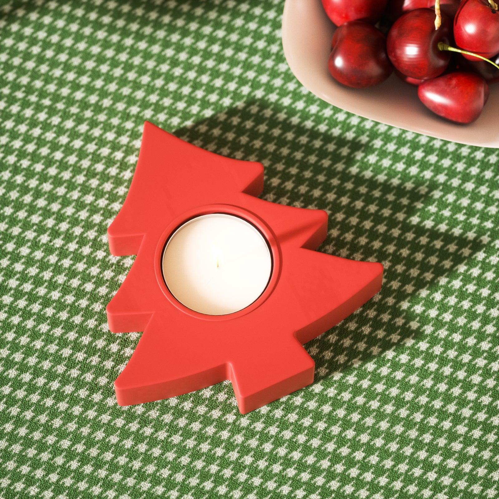 قالب سيليكون لحامل شمعة شجرة عيد الميلاد الصغيرة