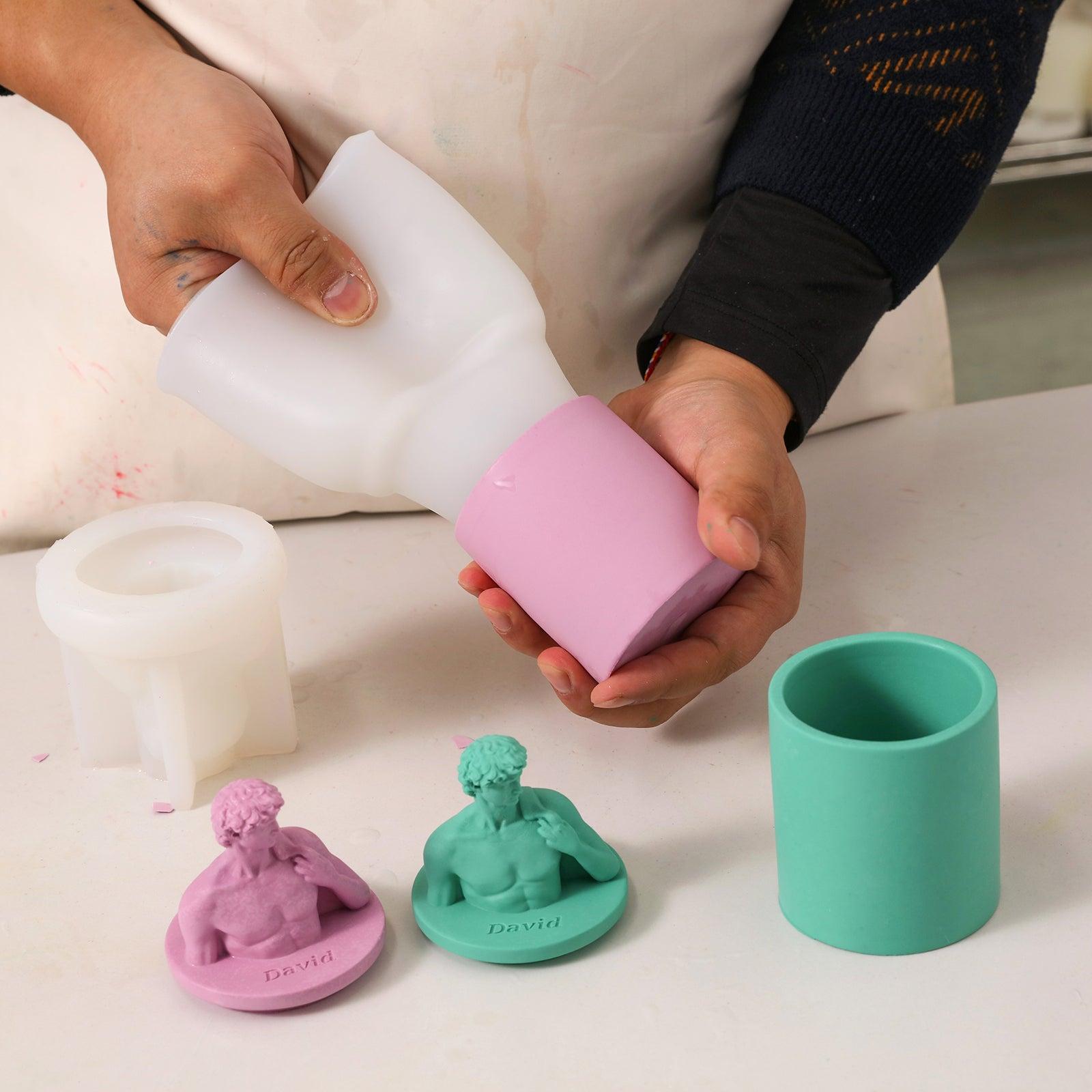 تماثيل الأساطير DAVID قالب سيليكون لشمعة برطمان خرسانة