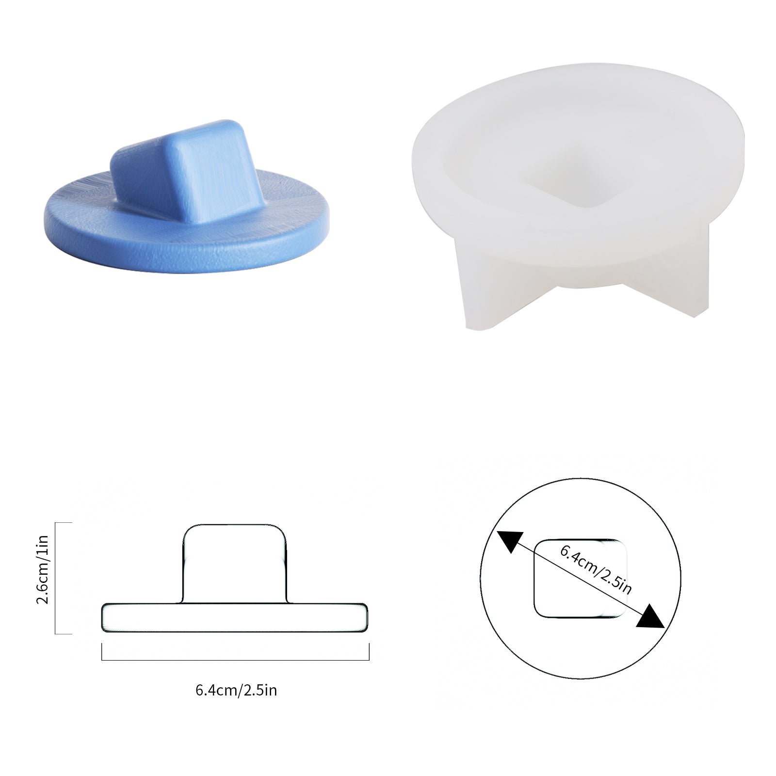 قالب سيليكون لوعاء شمعة هندسي مع غطاء