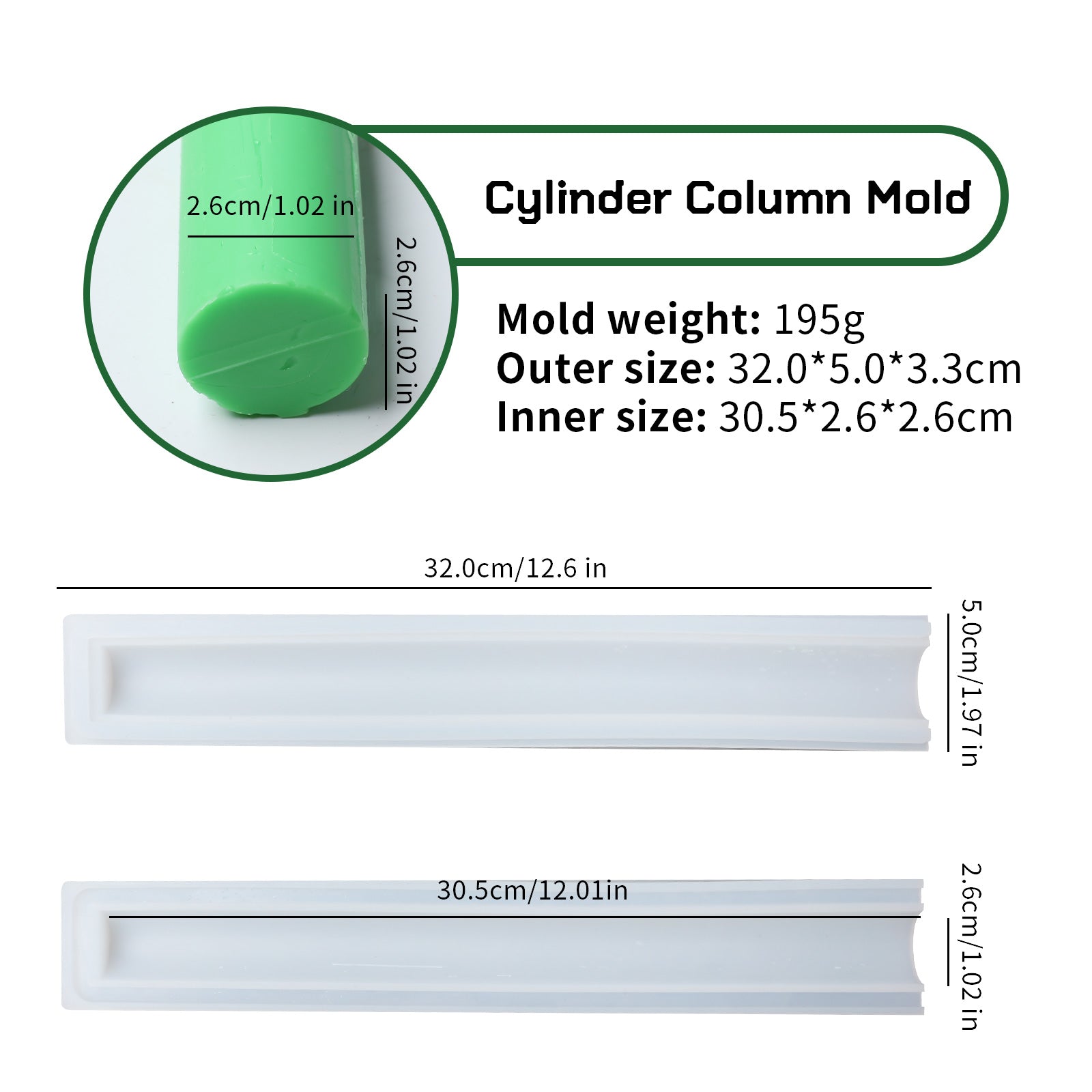 Moule en silicone d'insertion de colonne de tube de savon