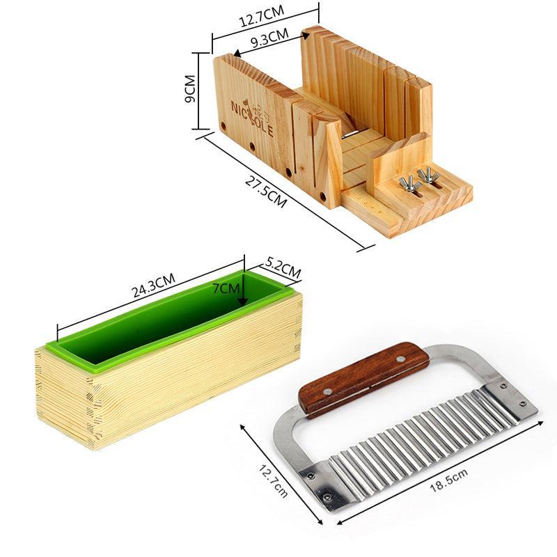Набор форм для мыла из силикона с резаком и волнистым лезвием из нержавеющей стали