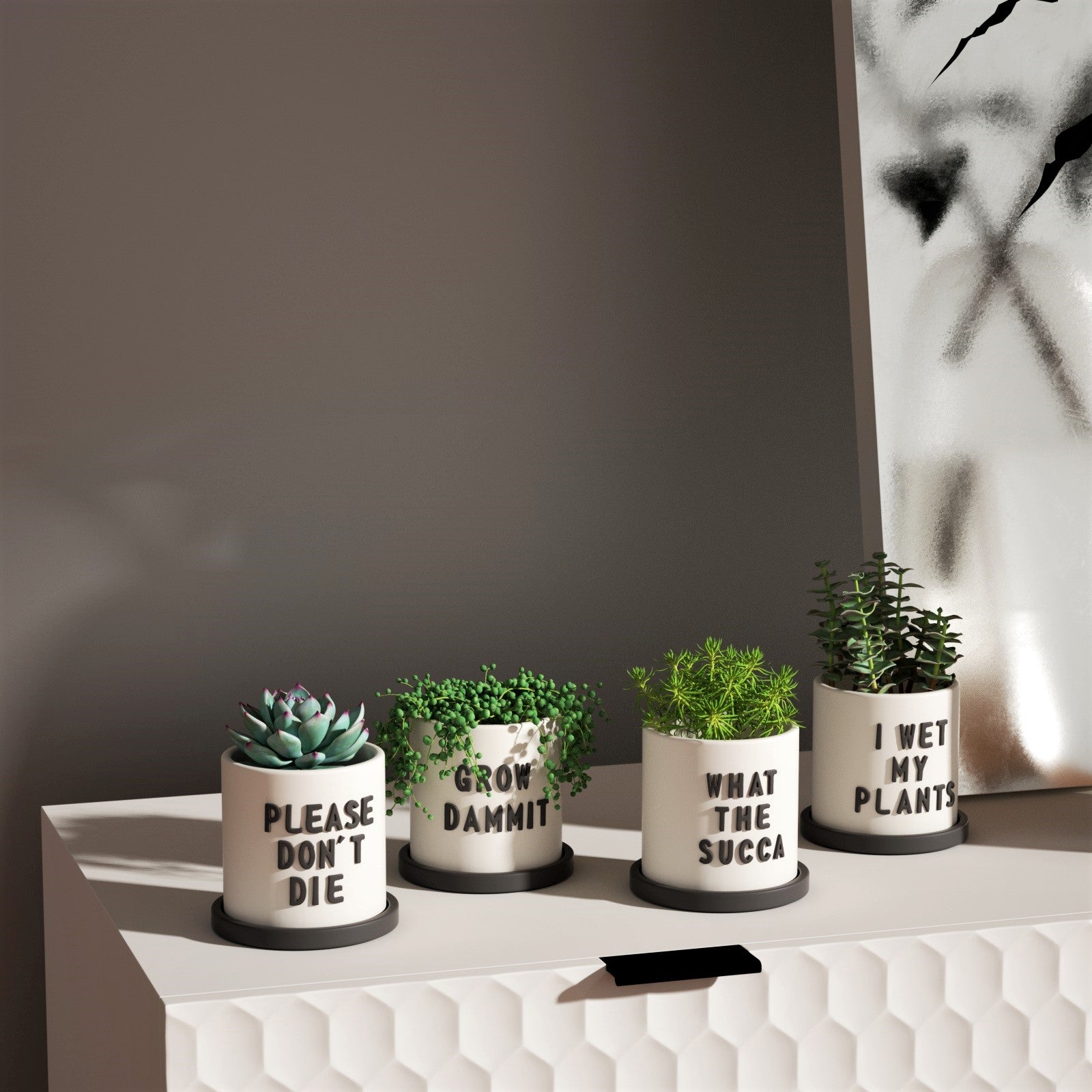 Форма из силикона для бетонного горшка "Love Grows Here"