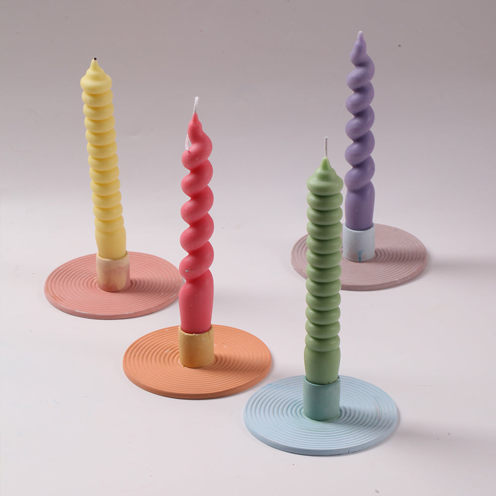 Explore the art of candle crafting with Boowannicole's Silicone Mold, creating a set of four uniquely shaped candles, handmade with precision.