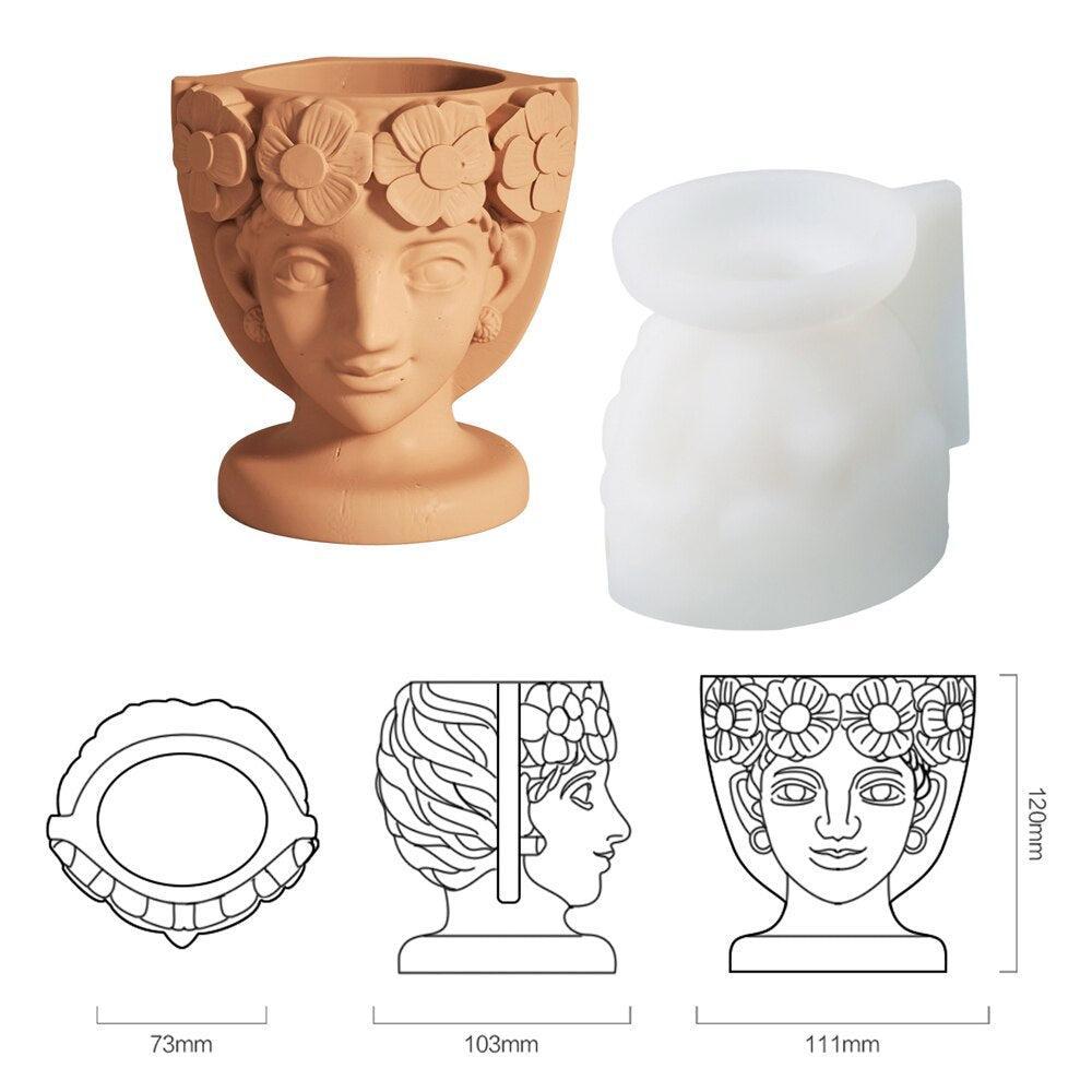 Sicilian Moro Head Concrete Plant Pot Silicone Mold