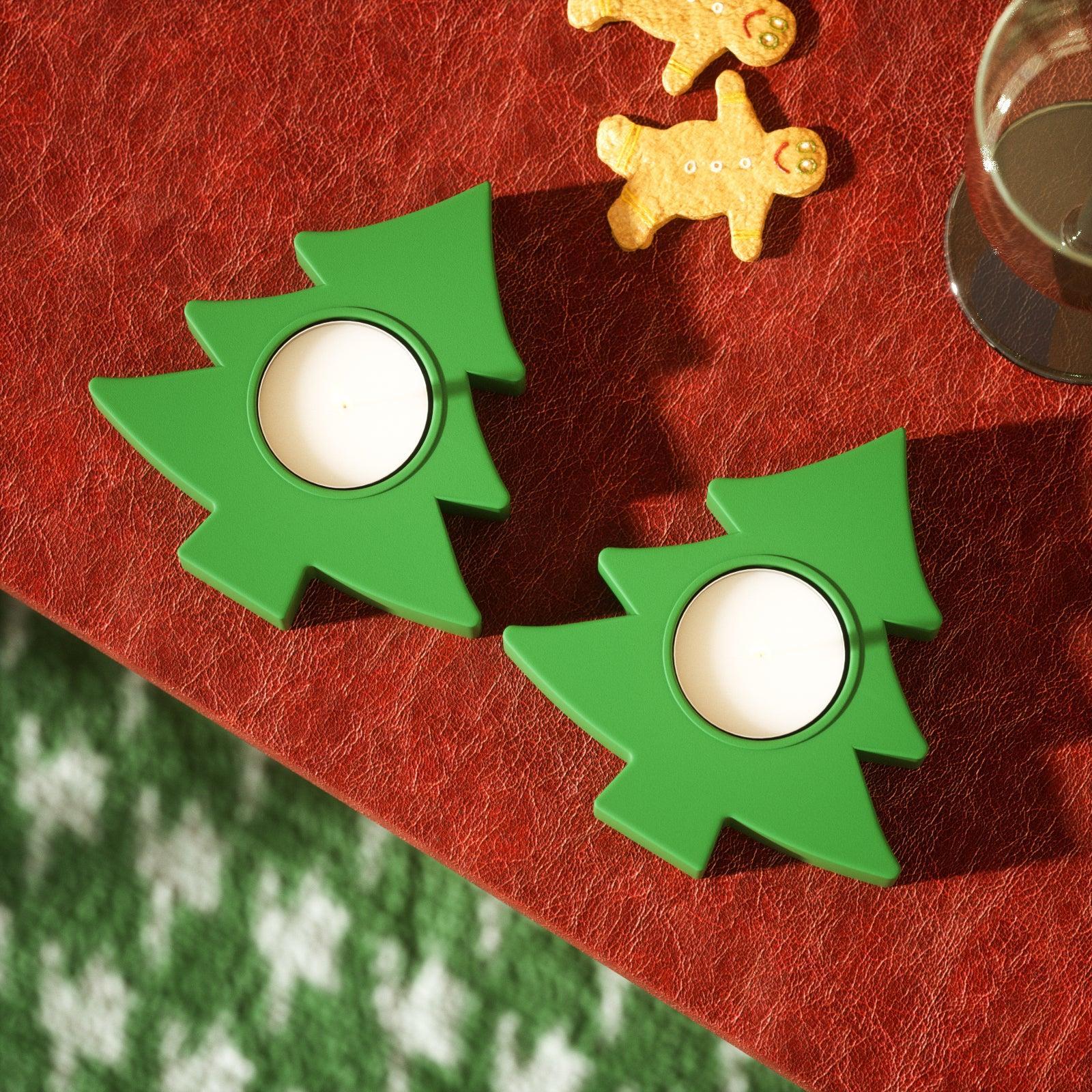 قالب سيليكون لحامل شمعة شجرة عيد الميلاد الصغيرة