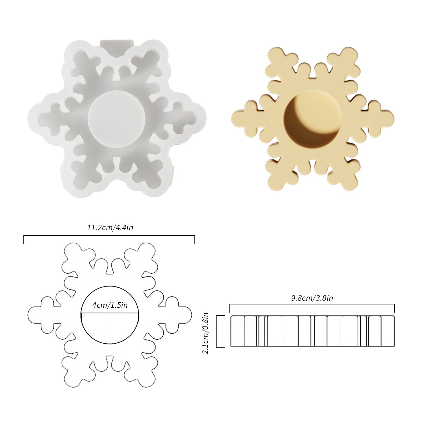 Christmas Snowflake Tealight Candle Holder Silicone Mold
