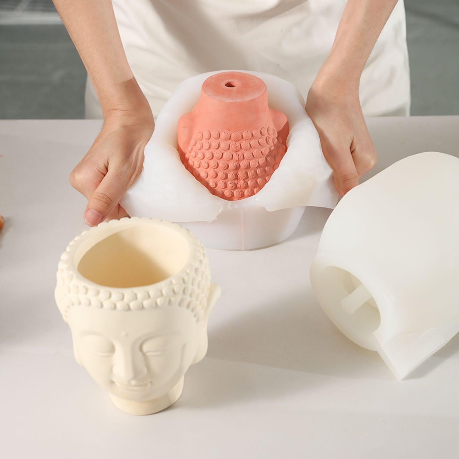 Форма из силикона для бетонного горшка-держателя в стиле Будда Дзен