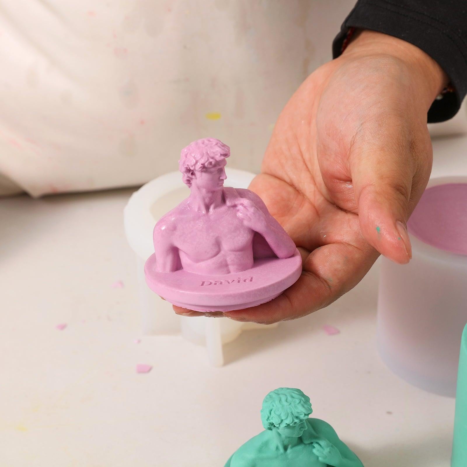 Sculptures mythologiques DAVID Moule en silicone pour pot de bougie en béton