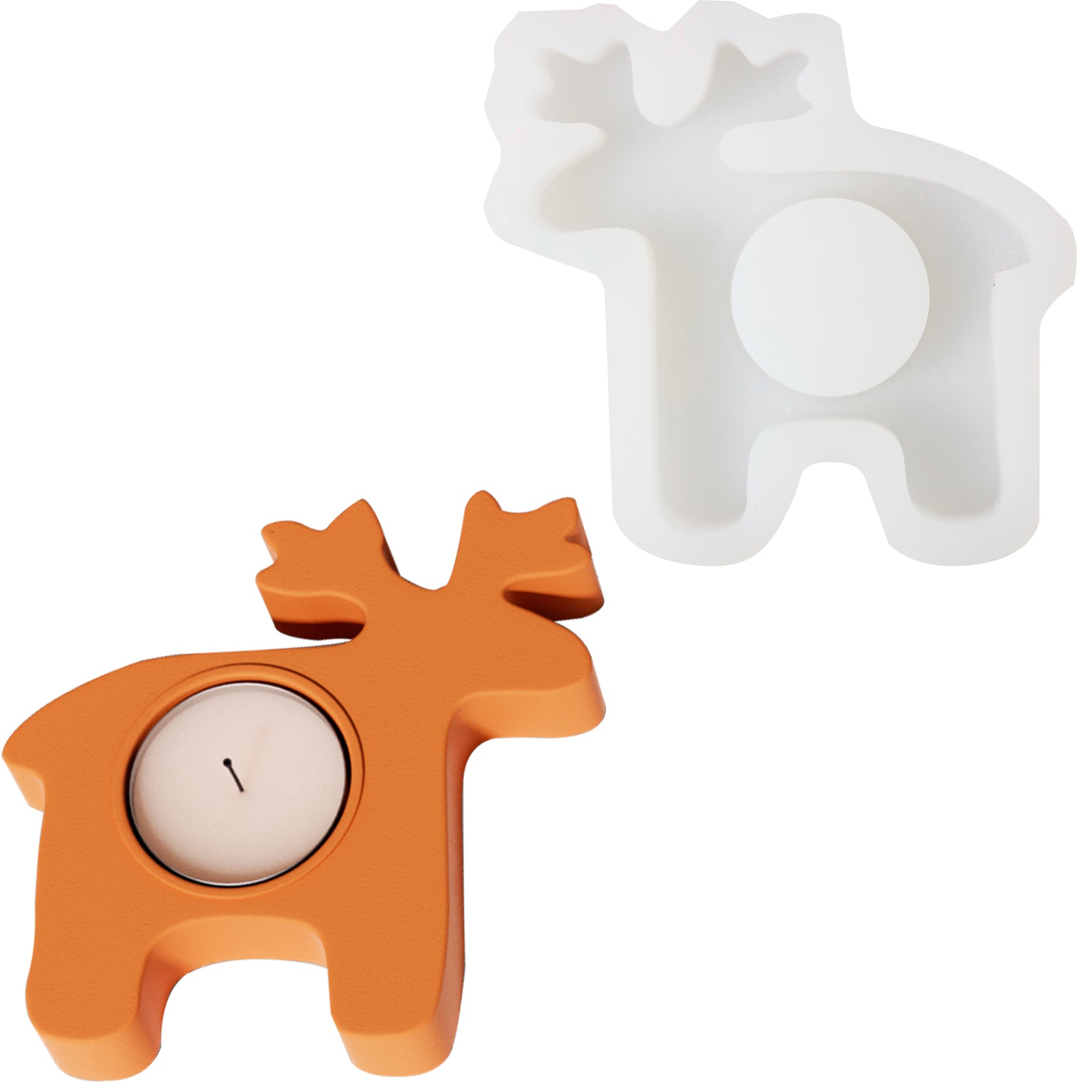 Moule en silicone pour bougie chauffe-plat en forme d'élan de Noël