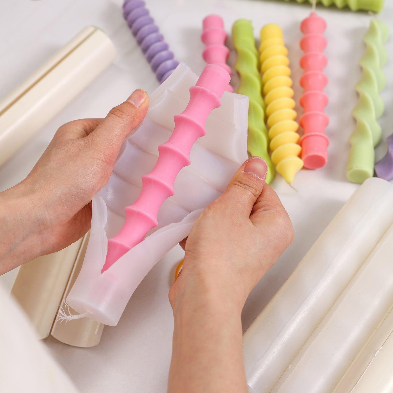 Artistry unveiled - Witness the emergence of perfectly shaped candles from Boowannicole's Silicone Mold, a testament to precision in candle crafting.