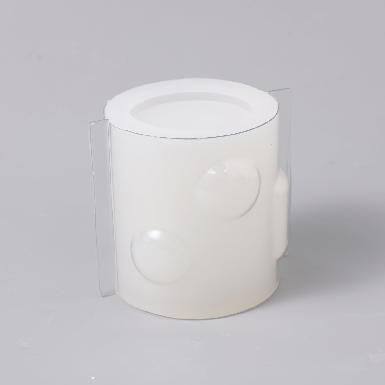 قالب سيليكون لوعاء شمعة هندسي مع غطاء