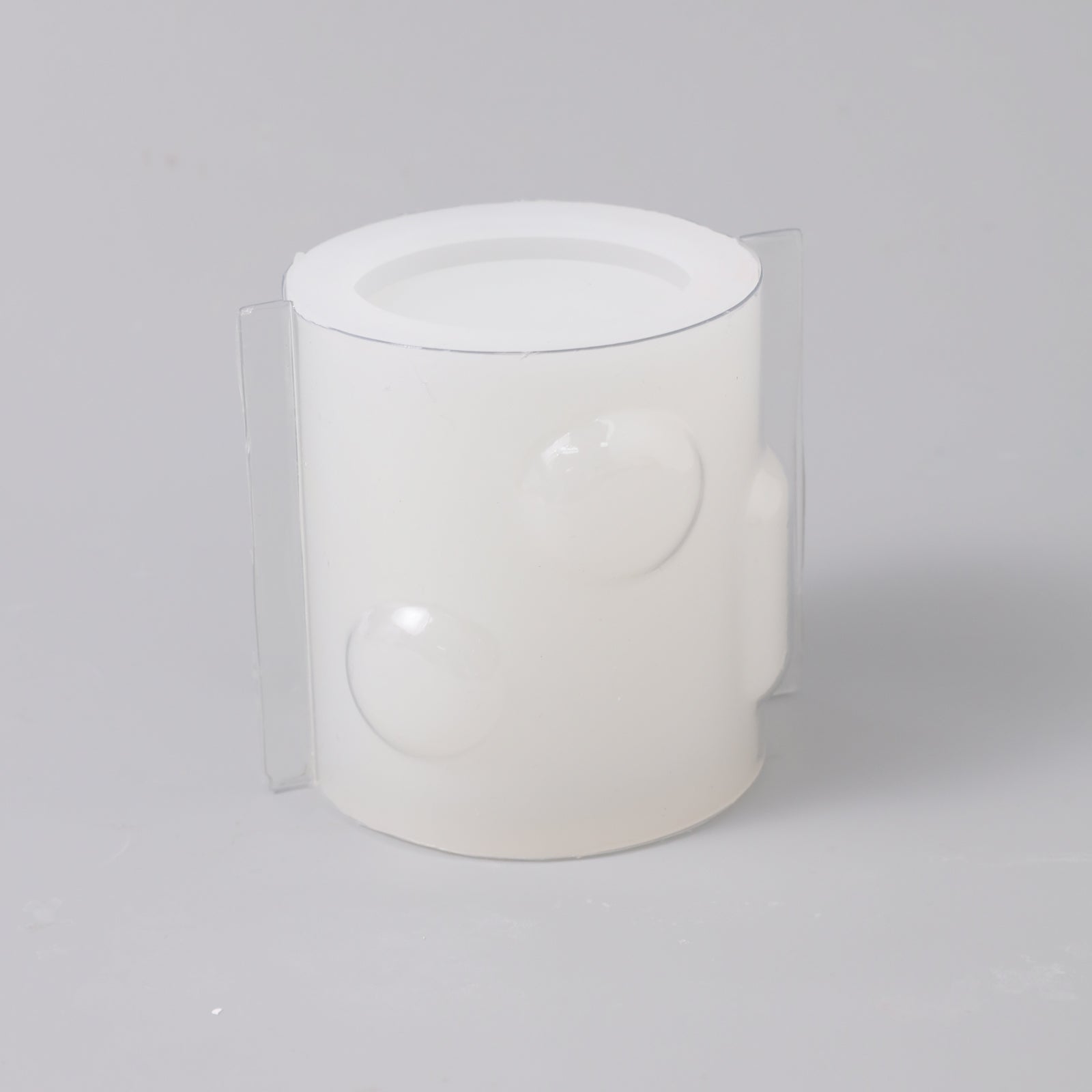 قالب سيليكون لوعاء شمعة هندسي مع غطاء