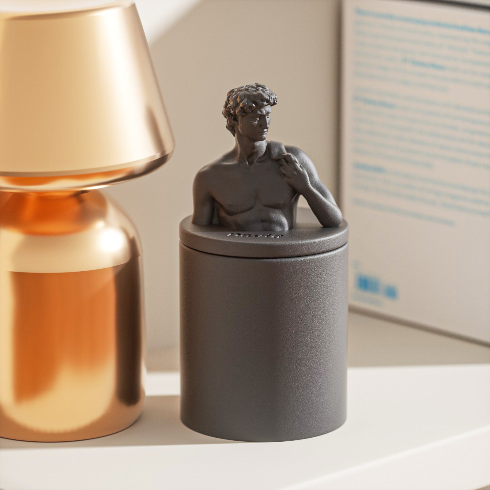 Sculptures mythologiques DAVID Moule en silicone pour pot de bougie en béton