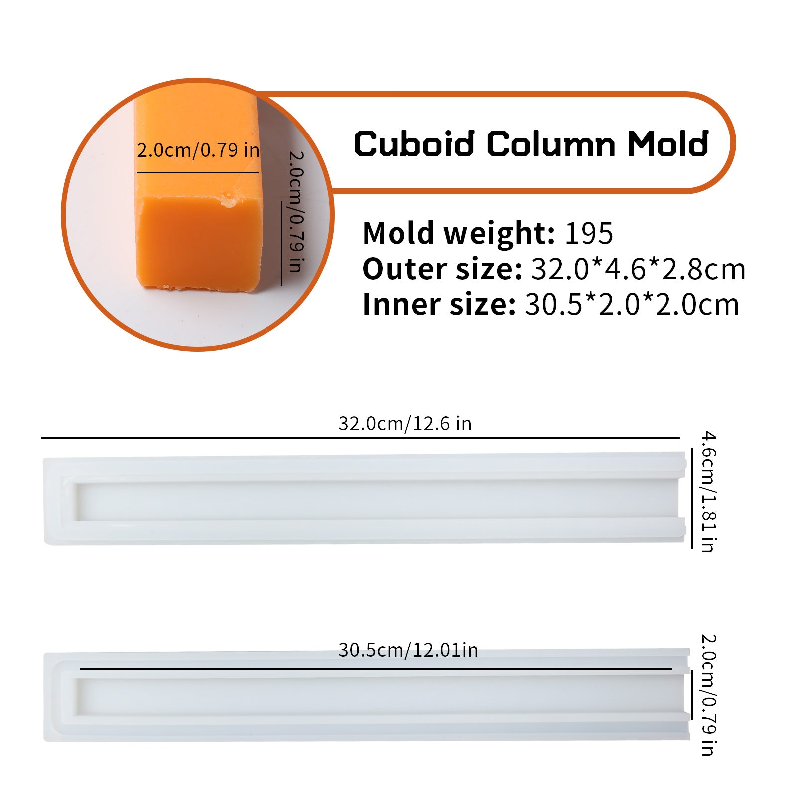 Moule en silicone d'insertion de colonne de tube de savon