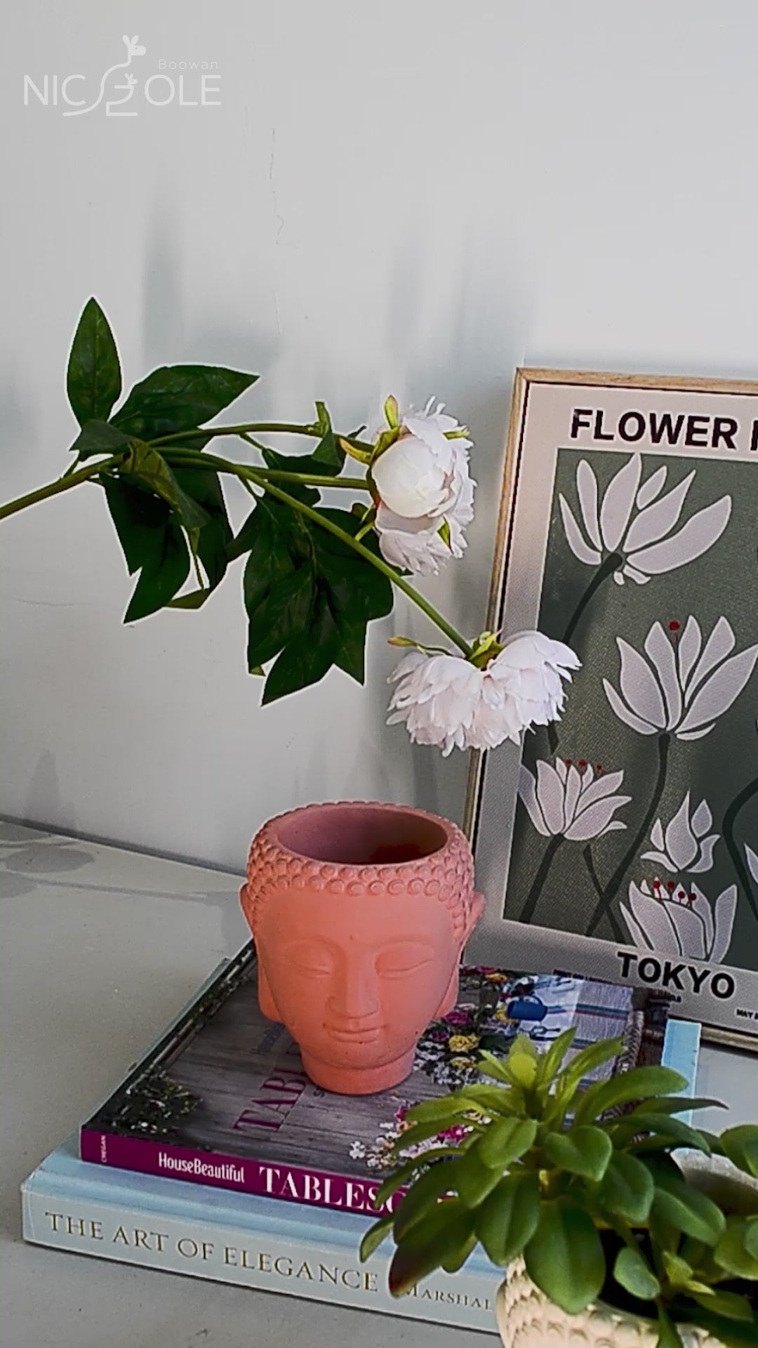 Cargar vídeo: Molde de silicona para soporte de macetero de hormigón Buddha Zen