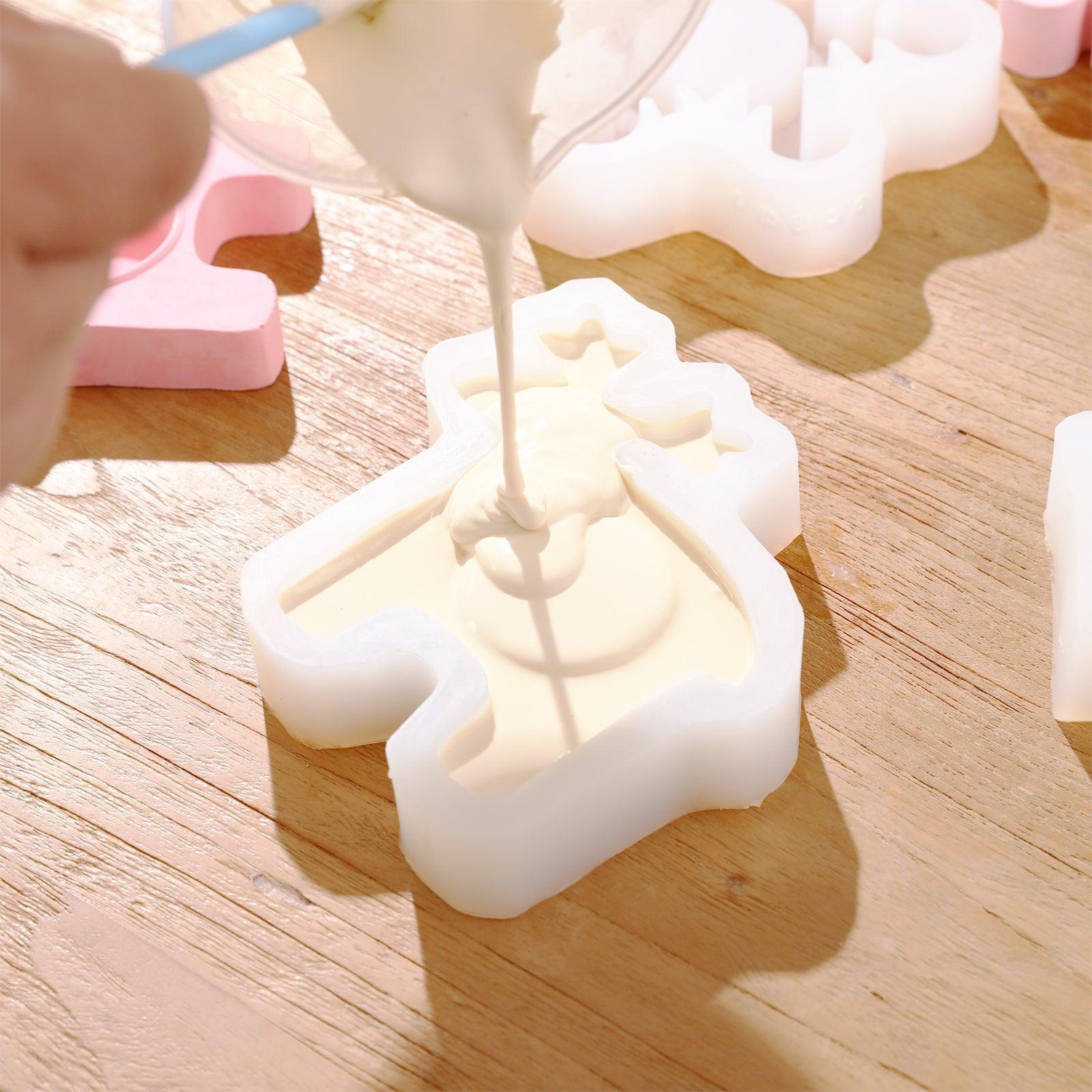 Moule en silicone pour bougie chauffe-plat en forme d'élan de Noël