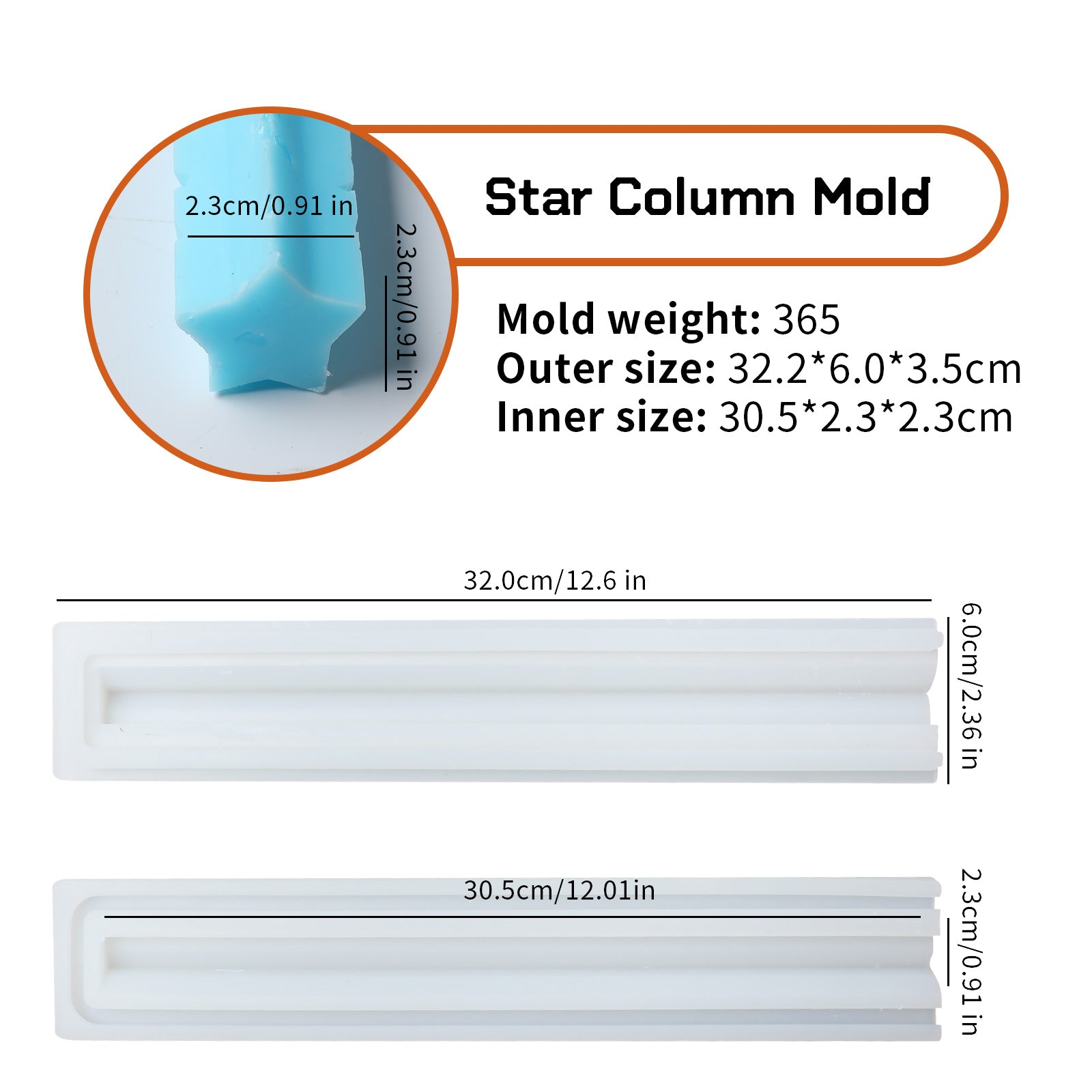 Moule en silicone d'insertion de colonne de tube de savon