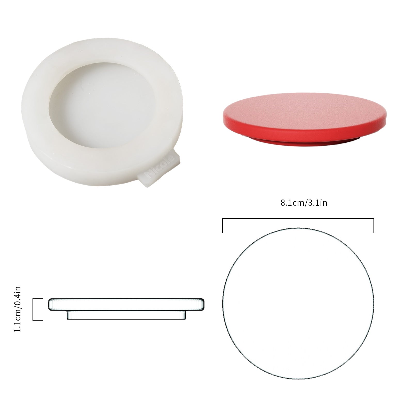 Christmas Themed Candle Jar with Lid Silicone Mould