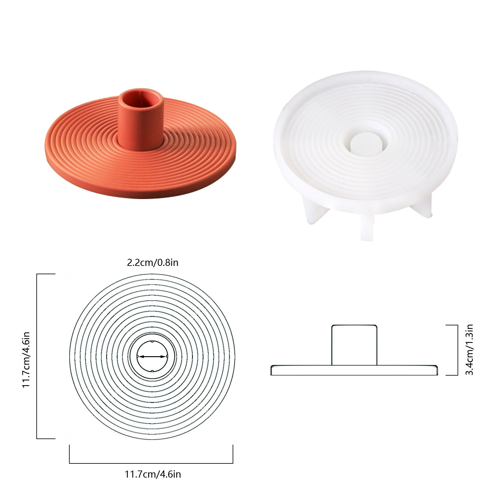Moule en silicone pour bougeoir conique rond