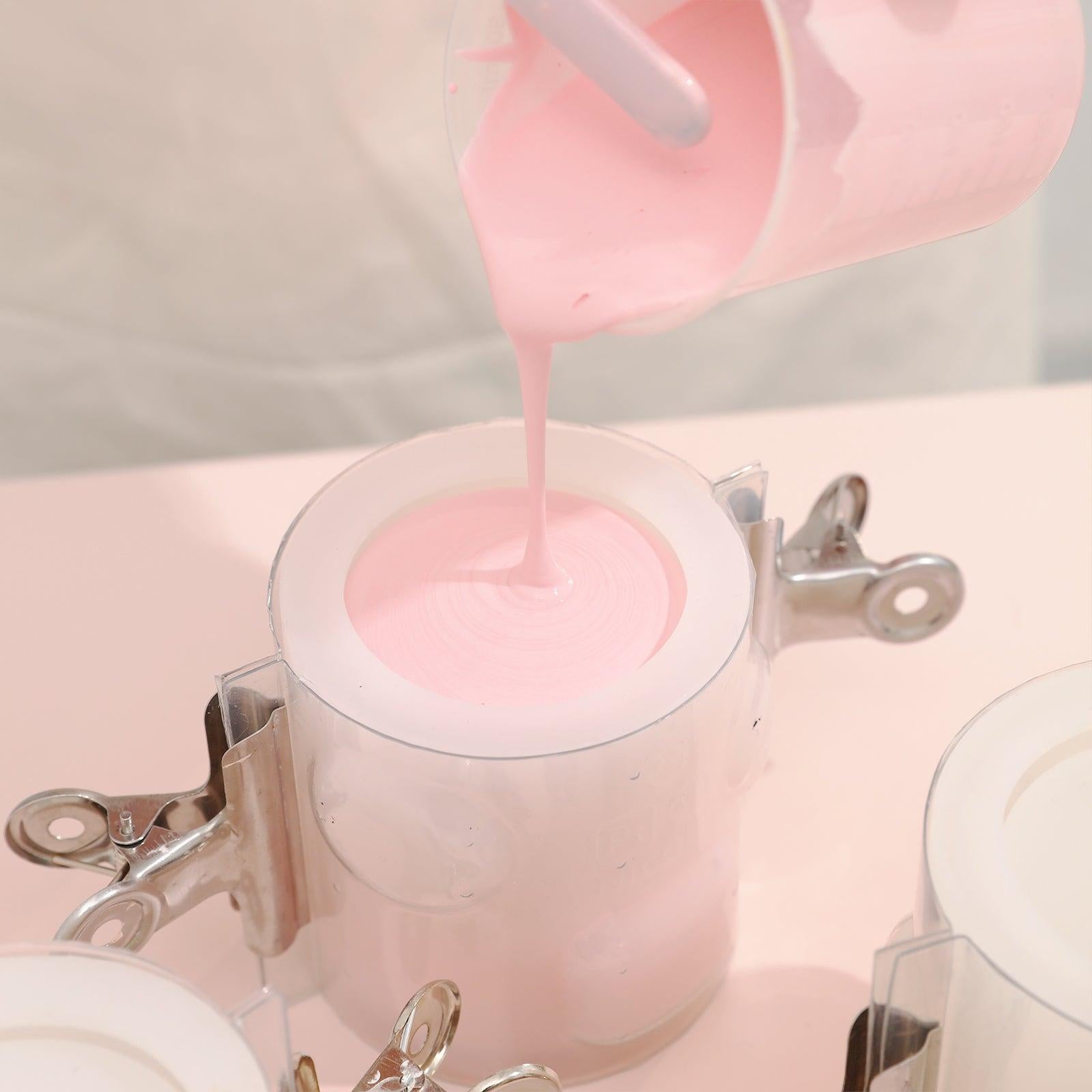 قالب سيليكون لوعاء شمعة هندسي مع غطاء