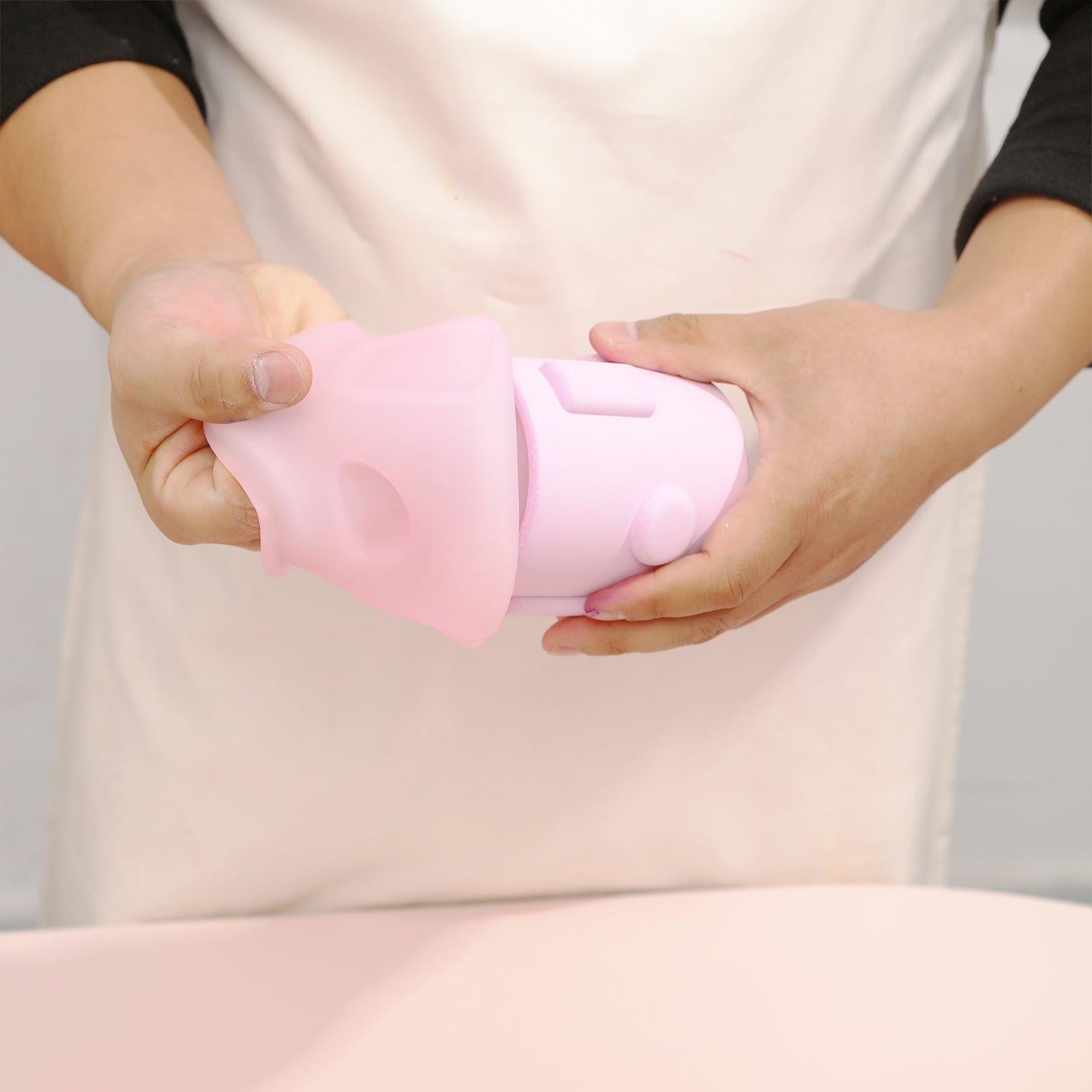 قالب سيليكون لوعاء شمعة هندسي مع غطاء