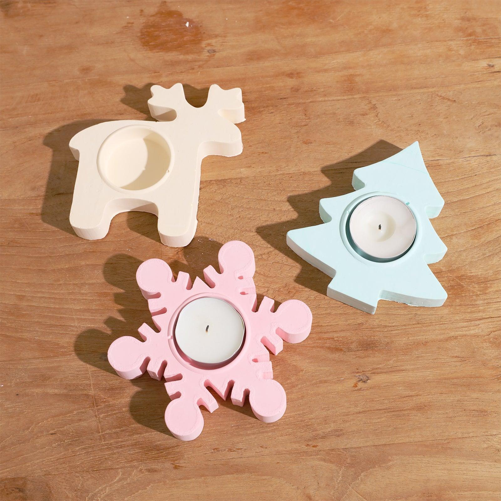 Moule en silicone pour bougie chauffe-plat en forme d'élan de Noël