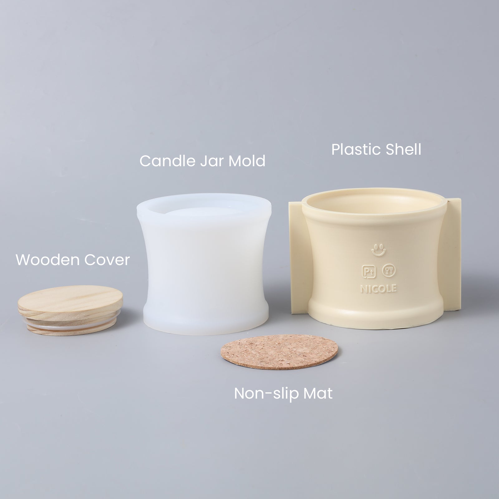 جرة شمعة بغطاء خشبي