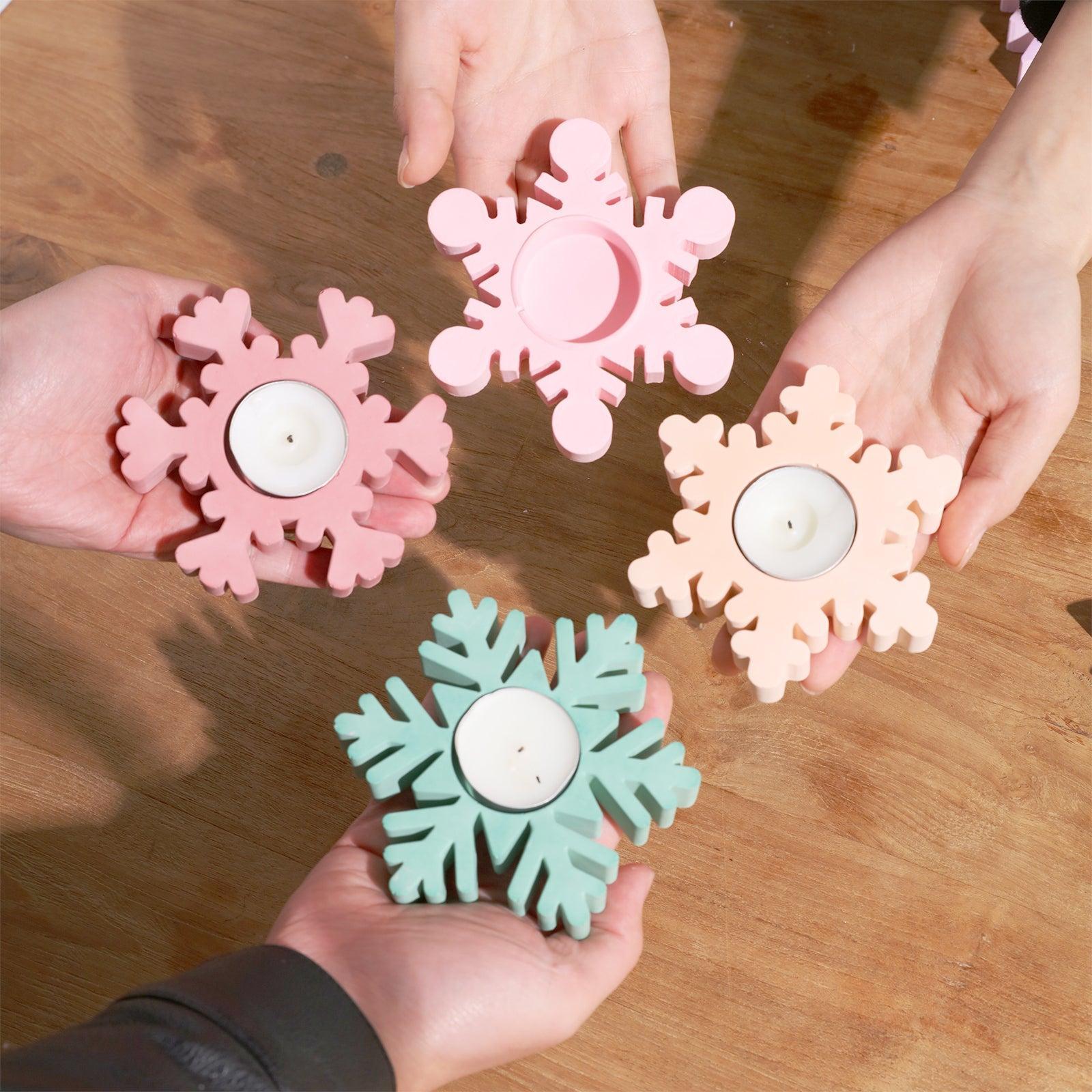 Christmas Snowflake Tealight Candle Holder Silicone Mold