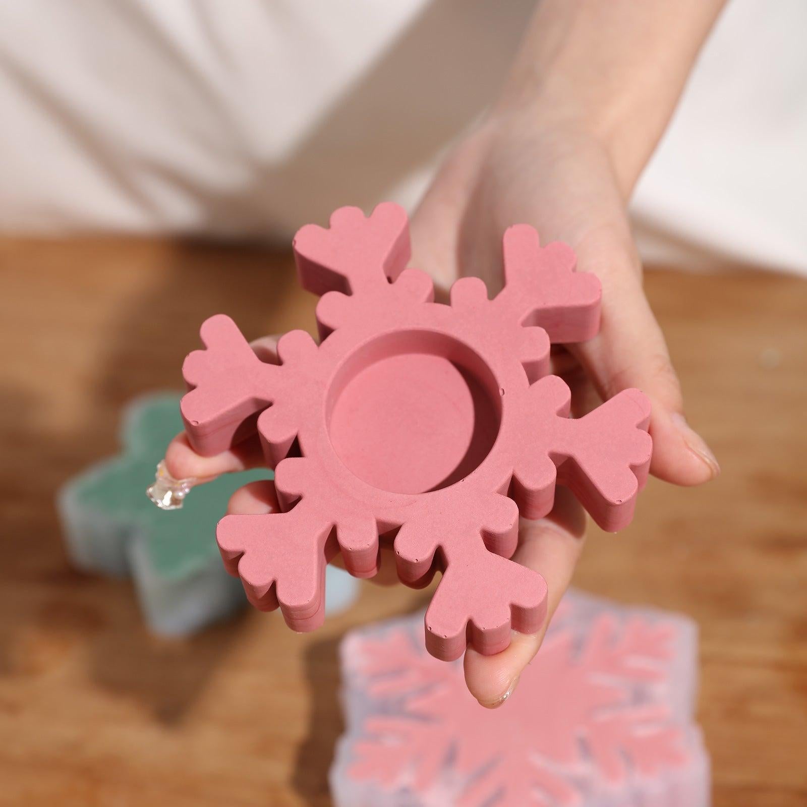 Christmas Snowflake Tealight Candle Holder Silicone Mold