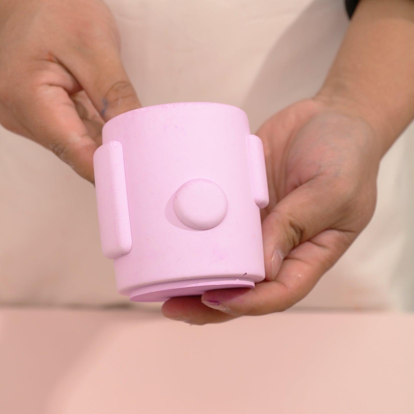 قالب سيليكون لوعاء شمعة هندسي مع غطاء