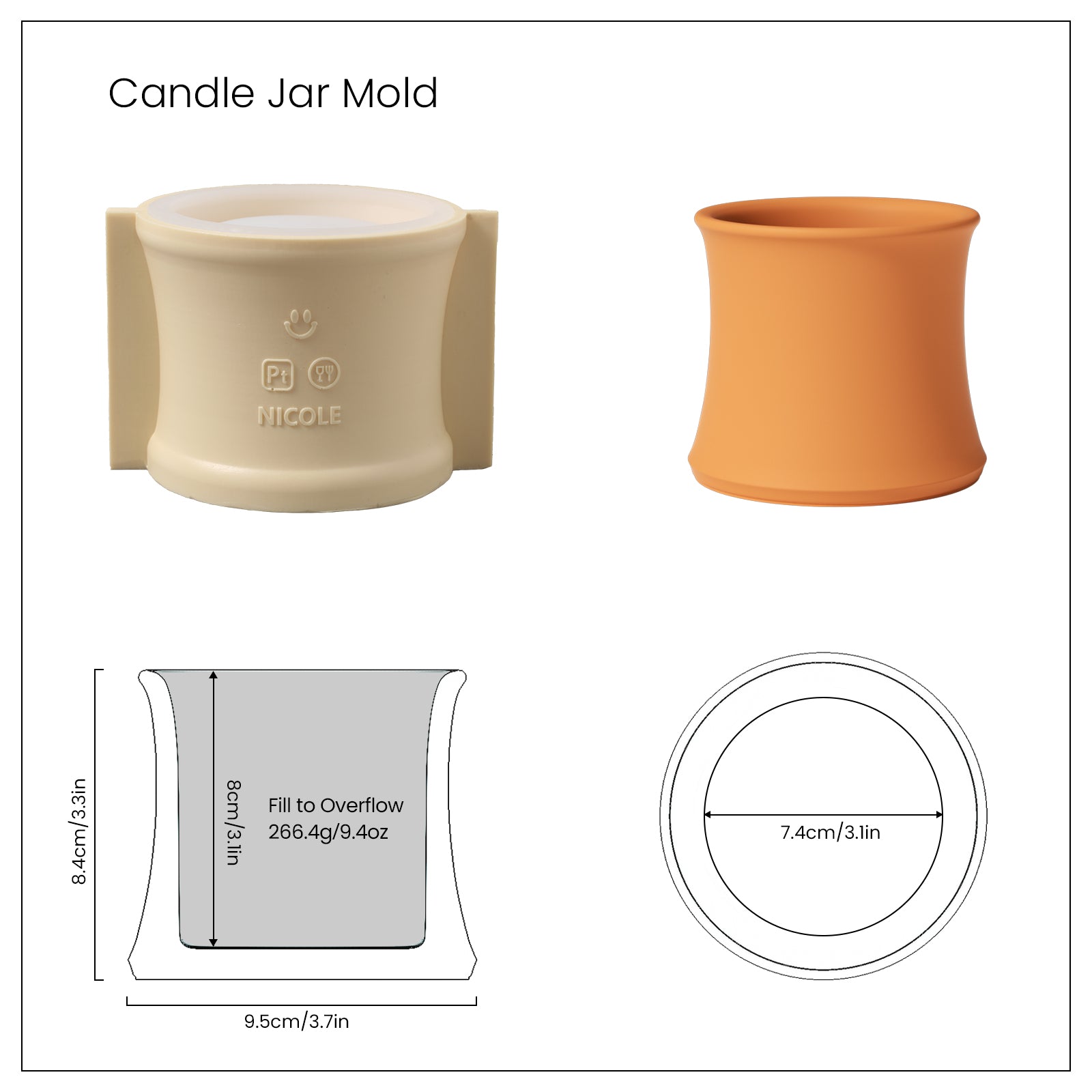 جرة شمعة بغطاء خشبي