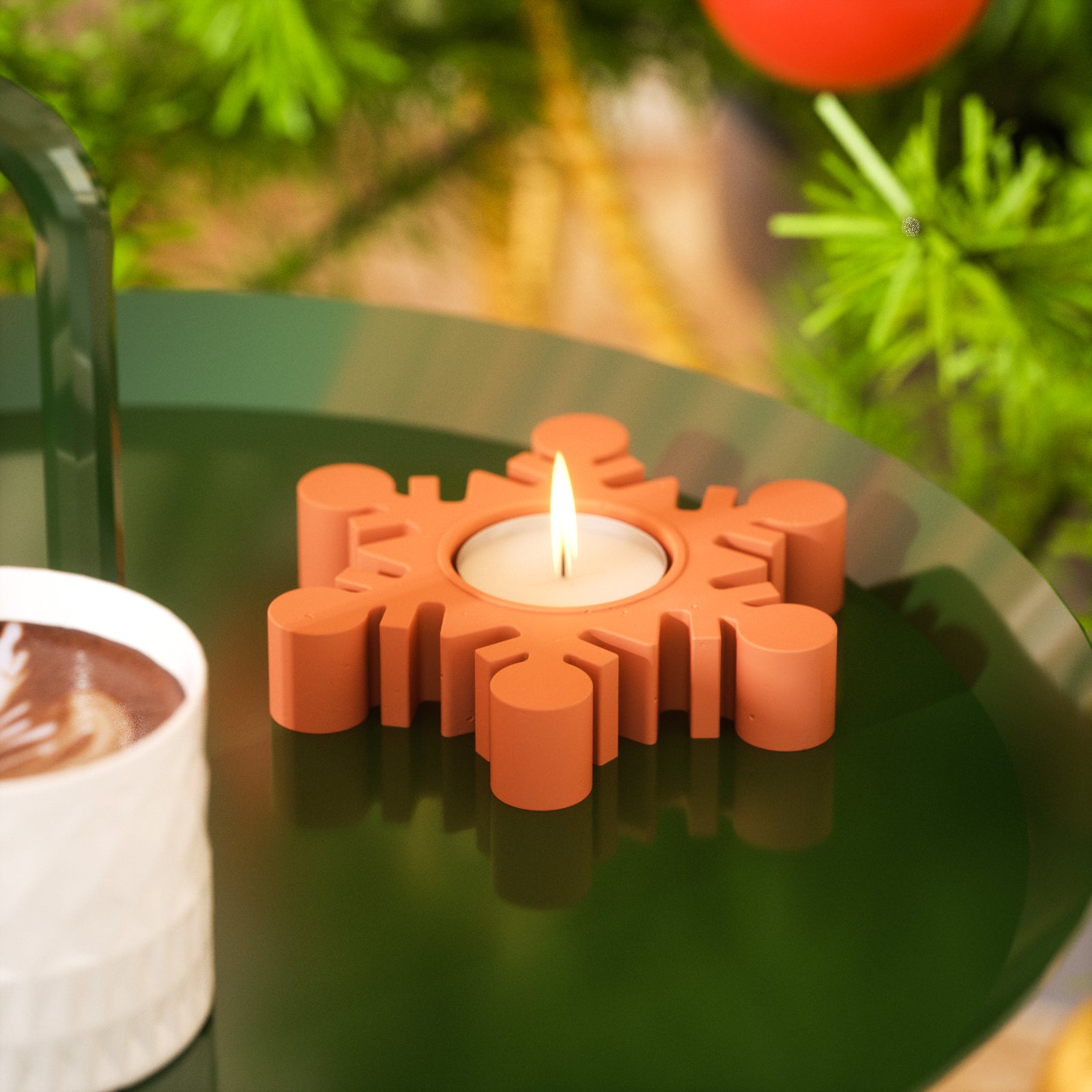 Christmas Snowflake Tealight Candle Holder Silicone Mold