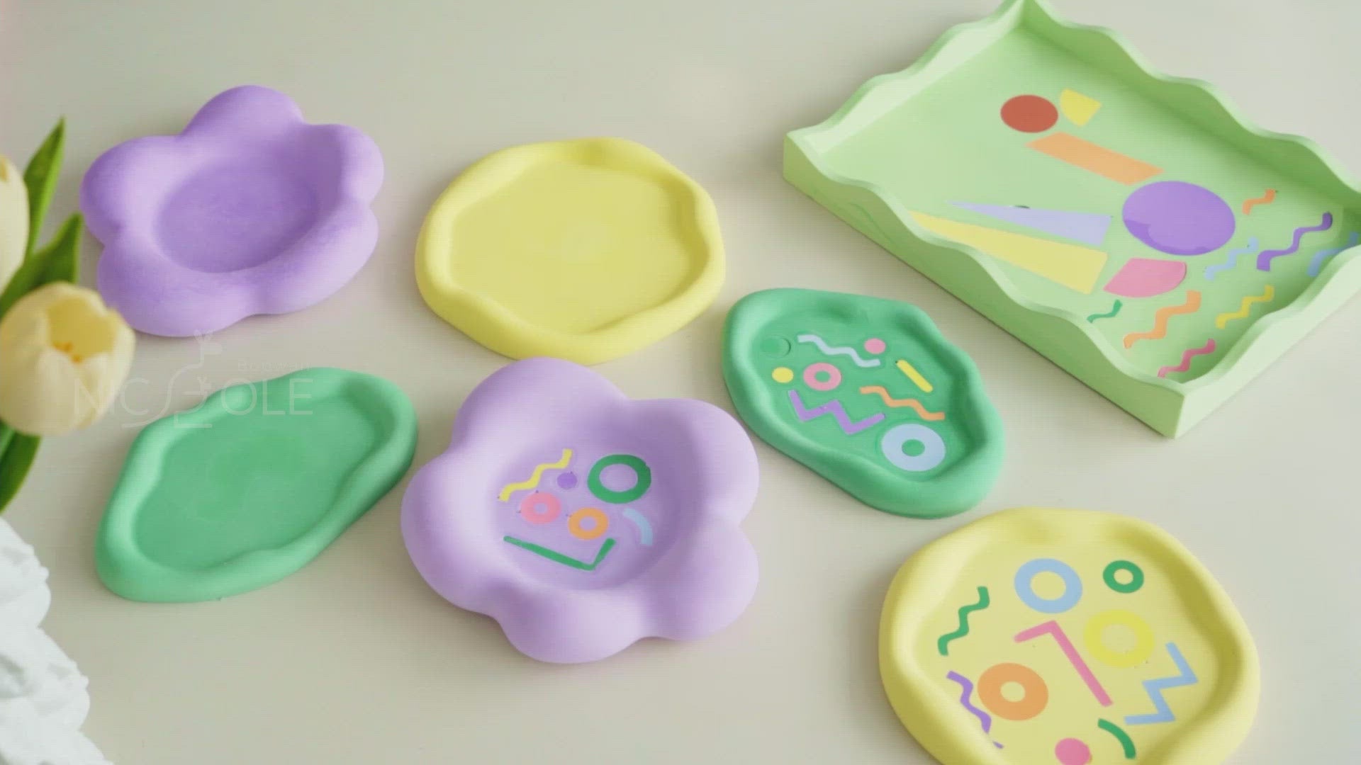 Загрузить видео: Бетонный поднос с декоративными аксессуарами Наборы форм из силикона