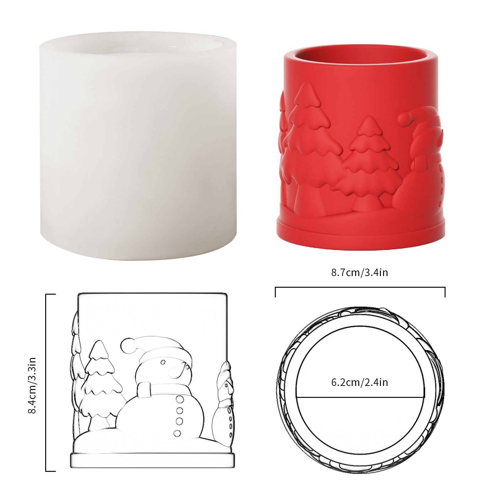 Christmas-Themed Candle Jar Decoration Silicone Mold – Boowan Nicole