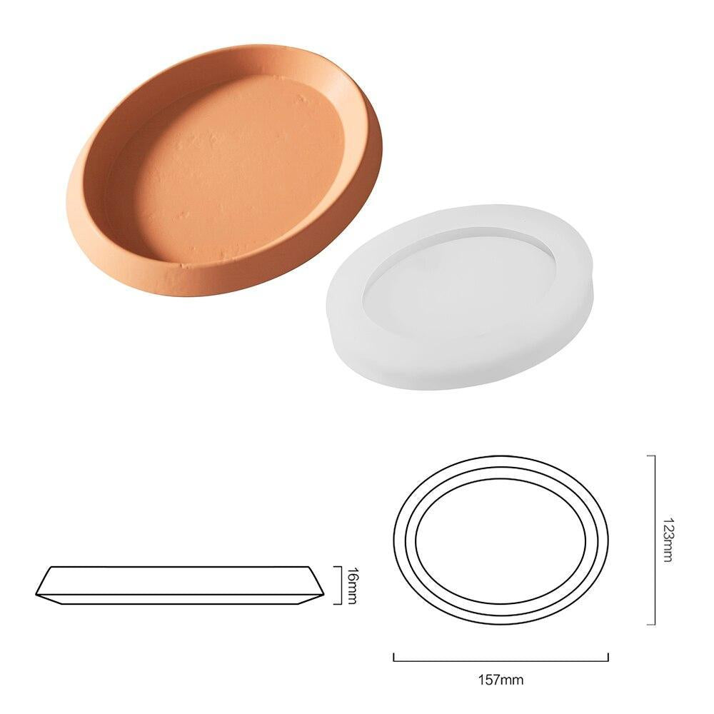 コンクリートオーバルトレイシリコンモールド