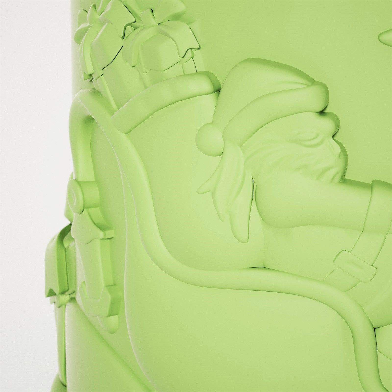 6.5oz Christmas Themed Candle Jar with Lid Silicone Mould