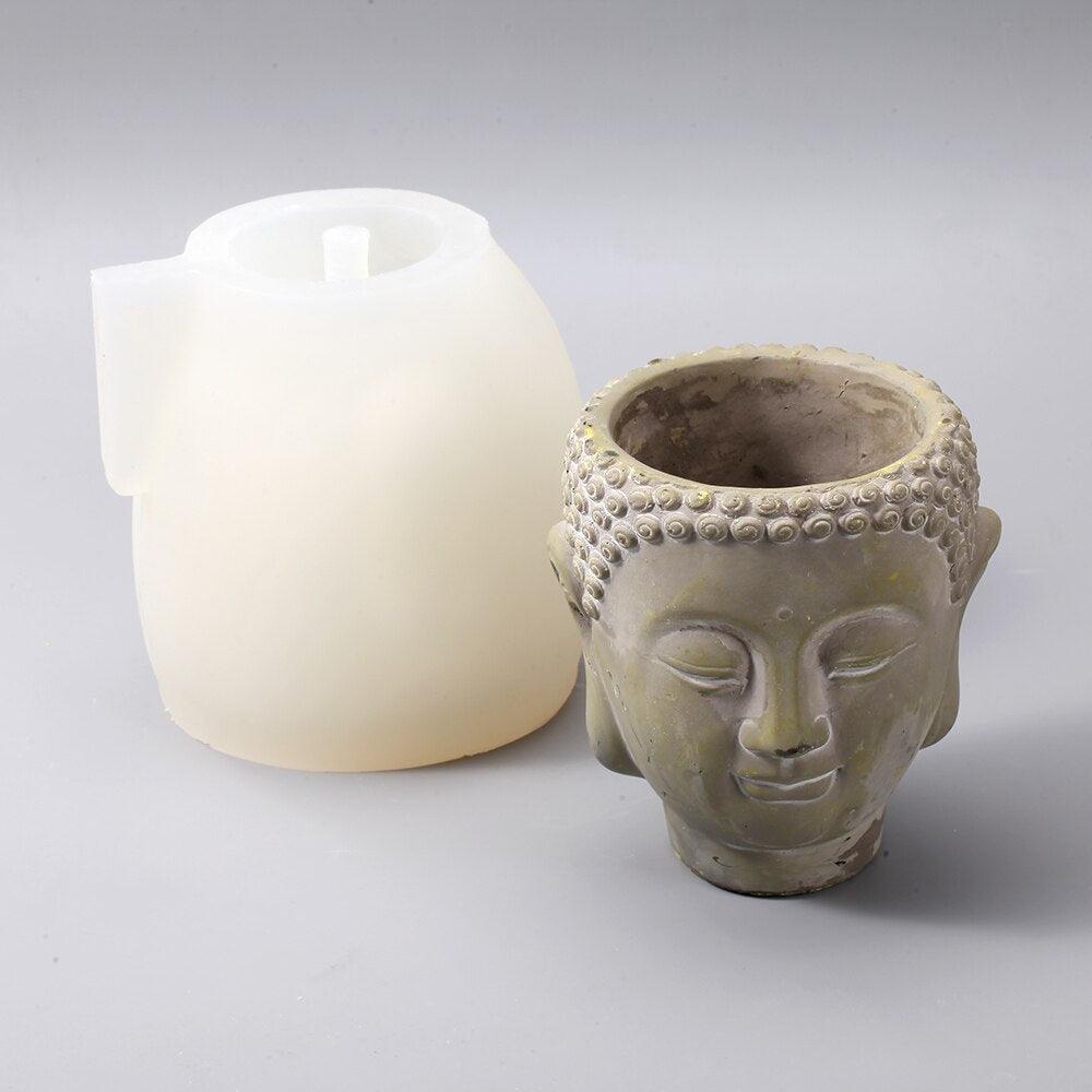 Buddha Zen Concrete Planter&Pen Holder Silicone Mold - Boowan Nicole