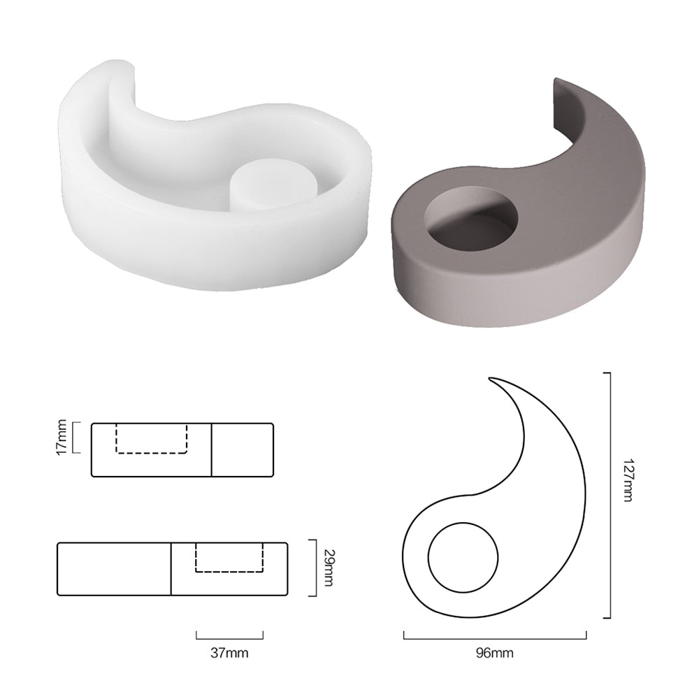 Moule en silicone pour bougie chauffe-plat Yin Yang