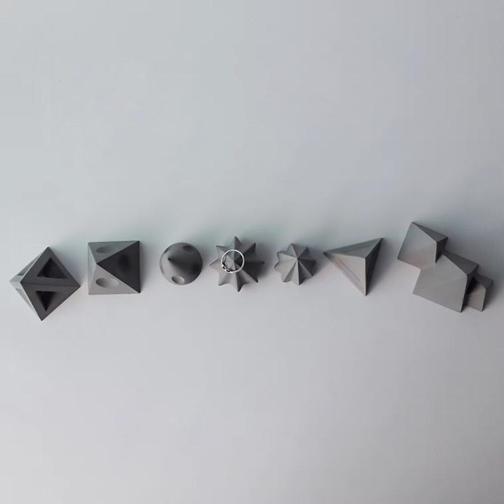 7-Pieces Concrete Ring Holder Silicone Mold - Boowan Nicole
