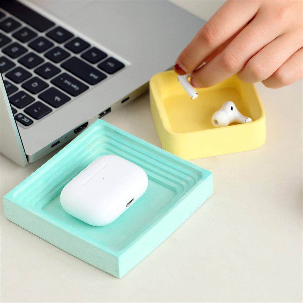 Concrete Storage Container Silicone Mold Handmade Squre Cement Tray Mould