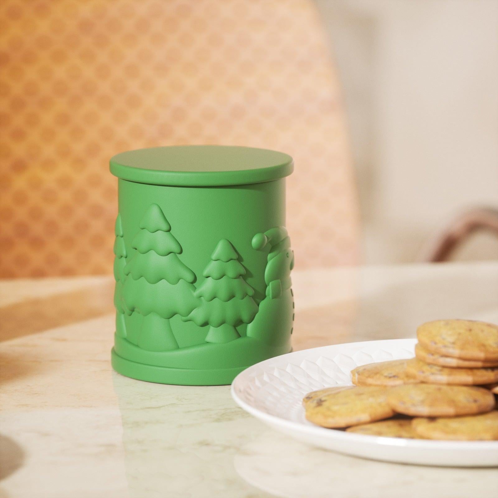 Christmas Themed Candle Jar with Lid Silicone Mould