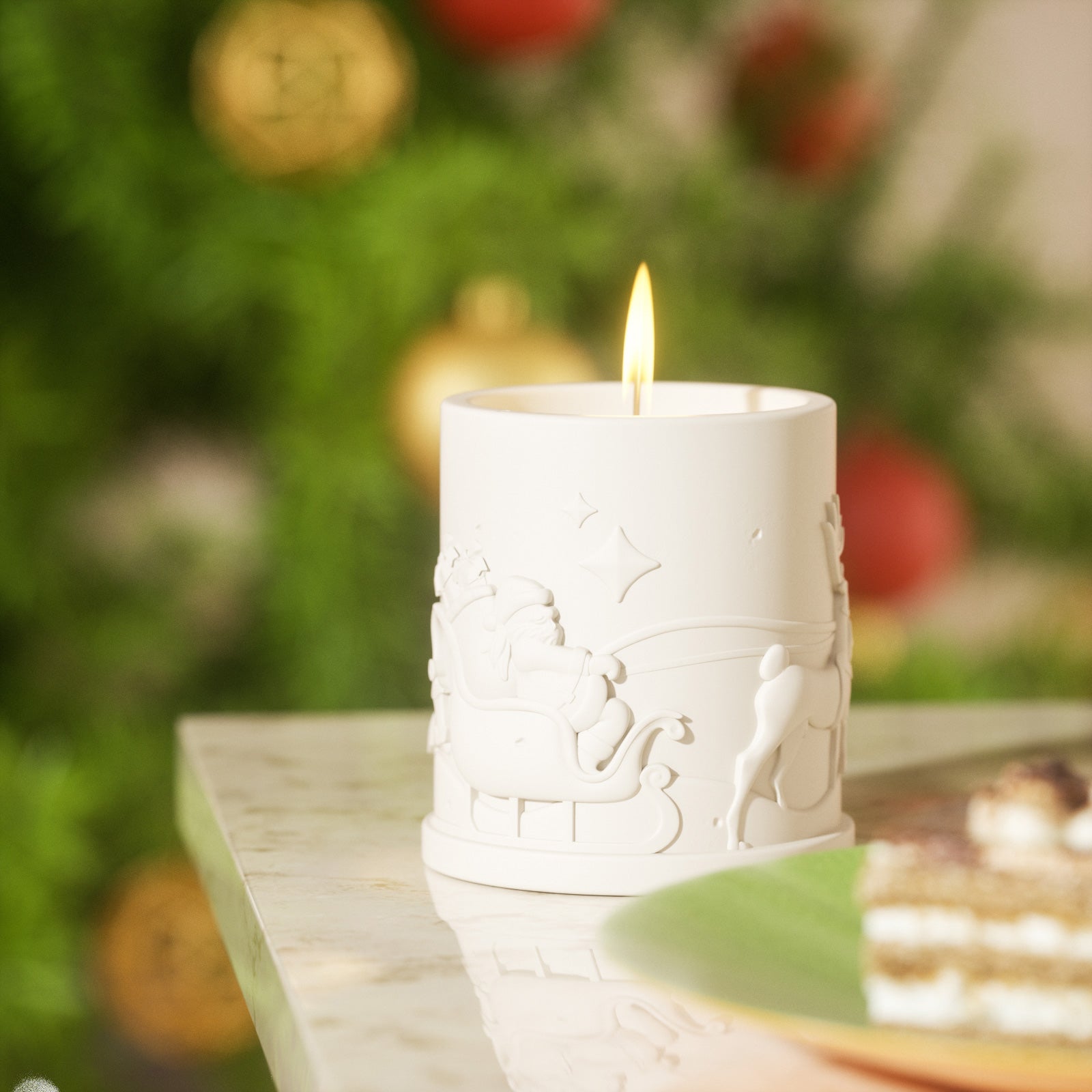6.5oz Christmas Themed Candle Jar with Lid Silicone Mould