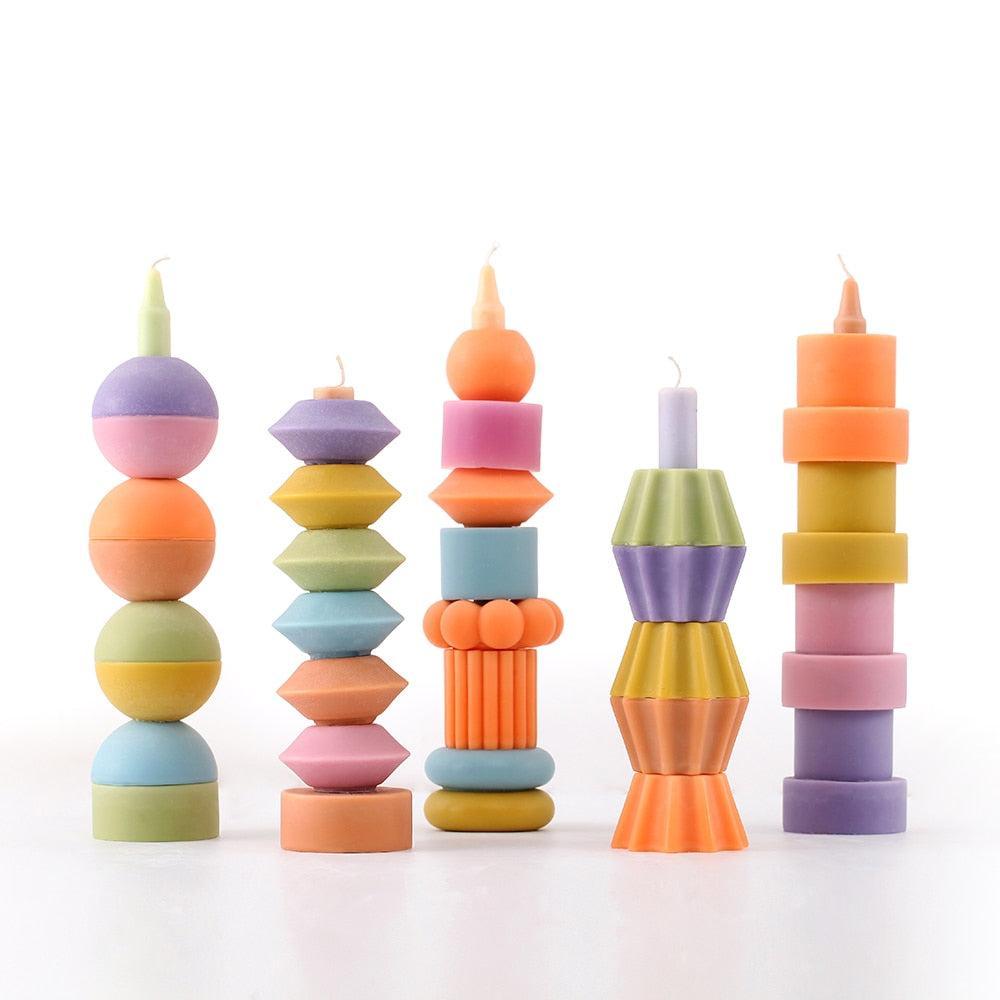 Building Blocks Stackable Modular Candle Mold