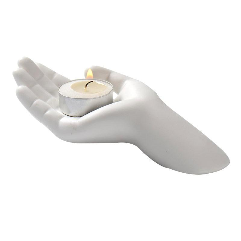 Concrete Hand Shaped Tealight Candle Holder Silicone Mold - Boowan Nicole