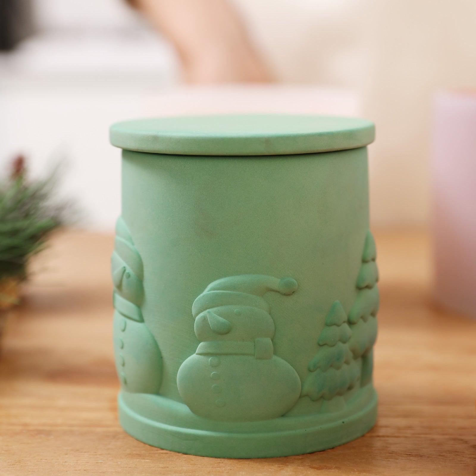 Christmas Themed Candle Jar with Lid Silicone Mould