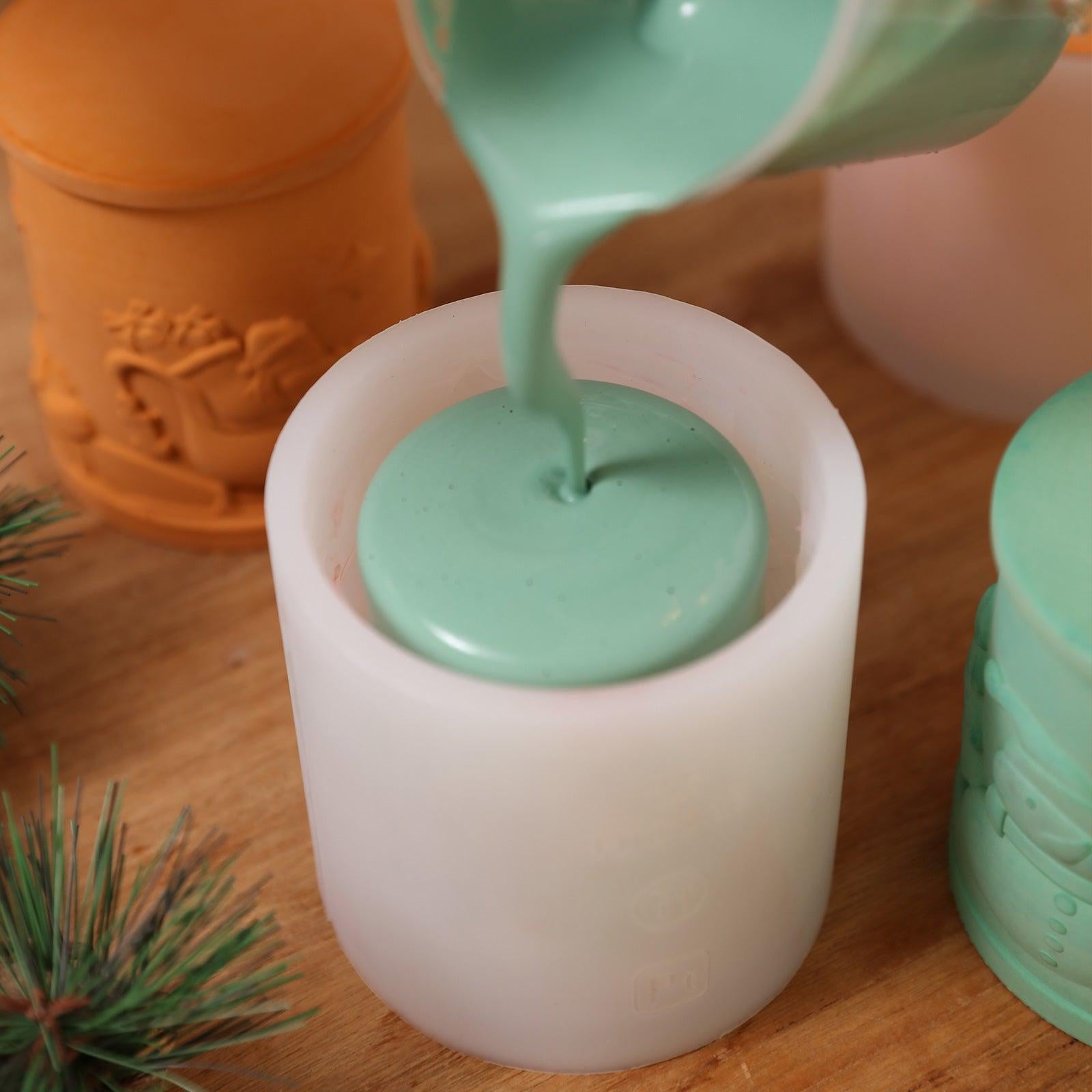 6.5oz Christmas Themed Candle Jar with Lid Silicone Mould