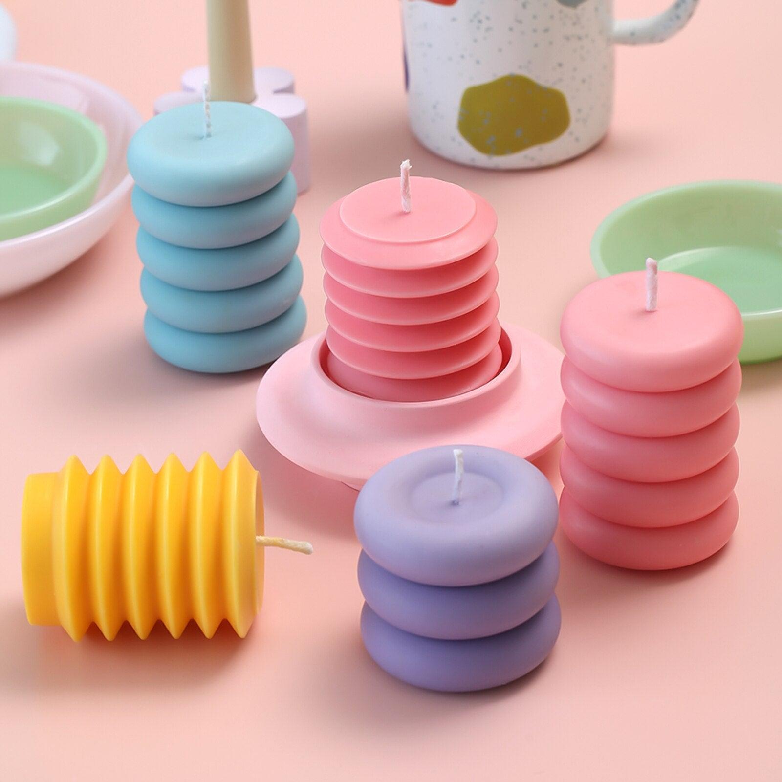 Geometric Stacked Shaped Candle Silicone Molds